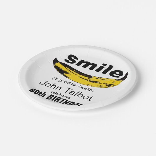 Assiettes En Carton Smile est bon 60e anniversaire de fête Plaque papi (Angle)