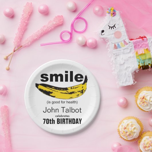 Assiettes En Carton Smile est bon 70e anniversaire de fête Plaque papi (Fête)