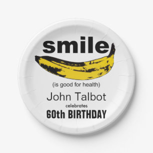 Assiettes En Carton Smile est une bonne plaque de papier fête du 60e 