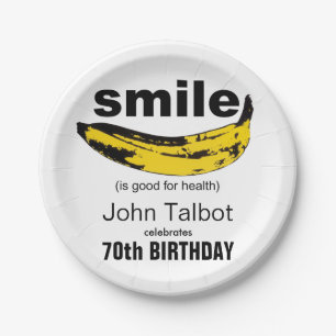 Assiettes En Carton Smile est une bonne plaque de papier fête du 70e