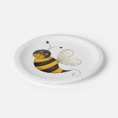Assiettes En Carton Smiling Bee Fun Bumblebee Character (Angle)