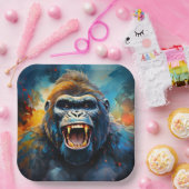 Assiettes En Carton Smiling gorilla (Fête)