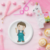 Assiettes En Carton Smiling School Boy avec sac à dos (Fête)