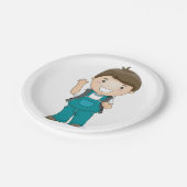 Assiettes En Carton Smiling School Boy avec sac à dos (Angle)