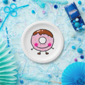 Assiettes En Carton Smiling Sprinkle Donut Character Art (Fête)