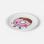 Assiettes En Carton Smiling Sprinkle Donut Character Art (Angle)