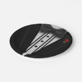 Assiettes En Carton Smoking noir avec la cravate d'arc (Angle)