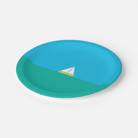Assiettes En Carton Smooth Sailin Party Plates (Angle)