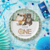 Assiettes En Carton S'more Camping Bear ONE Happy Camper 1er anniversa (Fête)