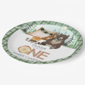 Assiettes En Carton S'more Camping Bear ONE Happy Camper 1er anniversa (Angle)