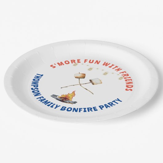 Assiettes En Carton S'mores Fun Bonfire Jardin Cookout Friendsgiving (Angle)