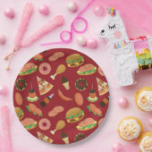 Assiettes En Carton Snack Time Plaques de papier pique-nique rouge (Fête)