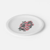 Assiettes En Carton Snake and peach roses (Angle)