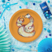 Assiettes En Carton snake on orange (Fête)