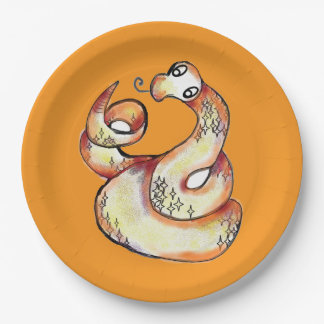 Assiettes En Carton snake on orange
