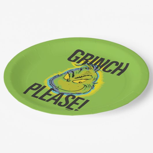 Assiettes En Carton Snarky Grinch | Drôle Grinch S'Il Vous Plaît (Angle)