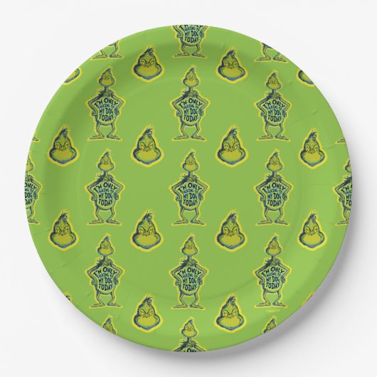 Assiettes En Carton Snarky Grinch | Funny I'm Only Talking to My Dog T (Devant)