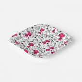 Assiettes En Carton Snoopy Black & Magenta Motif (Angulaire)