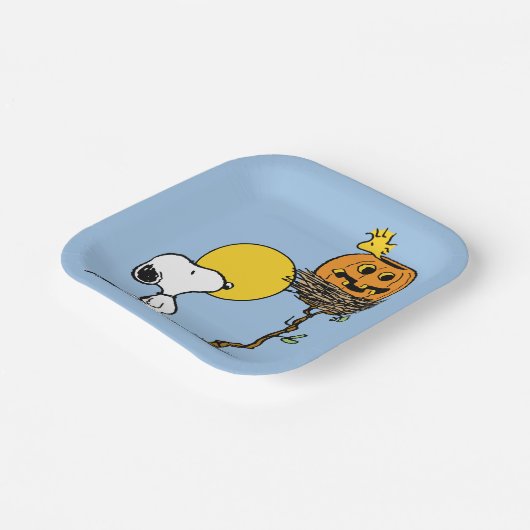 Assiettes En Carton Snoopy & Bois Nid Avec Jack O'Lantern (Angulaire)