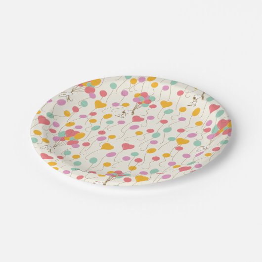 Assiettes En Carton Snoopy Bunches of Balloons Motif (Angle)