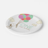 Assiettes En Carton Snoopy et ballons 1er anniversaire (Angle)