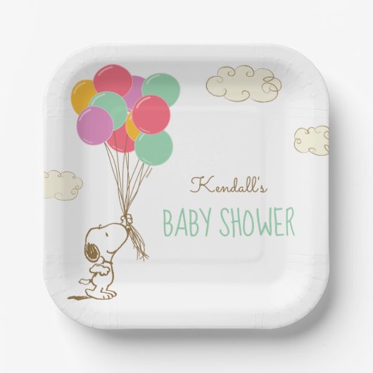 Assiettes En Carton Snoopy et ballons | BABY SHOWER (Recto)