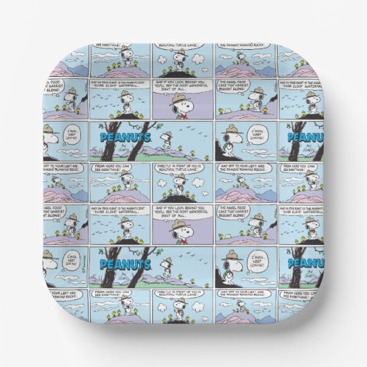 Assiettes En Carton Snoopy & Friends | Aller Randonnée (Recto)