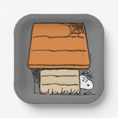 Assiettes En Carton Snoopy Halloween Spider Web Doghouse (Recto)