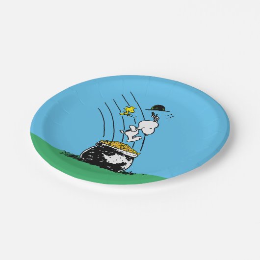Assiettes En Carton Snoopy Jumping dans le pot d'or (Angle)