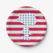 Assiettes En Carton Snoopy Vintage Stars & Stripes (Devant)