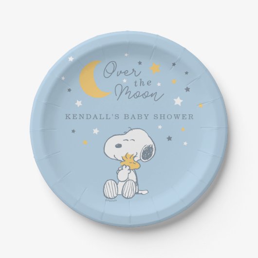 Assiettes En Carton Snoopy & Woodstock | Over the Moon Baby Shower Pap (Devant)