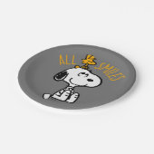 Assiettes En Carton Snoopy & Woodstock - Tous les sourires (Angle)