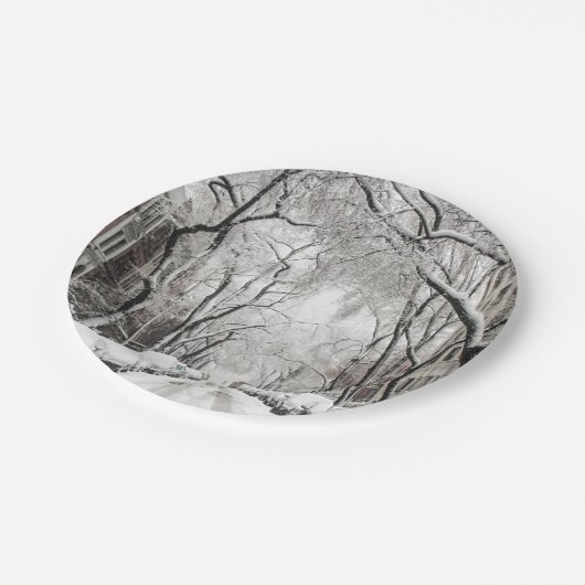 Assiettes En Carton Snow Urban Christmas à Brooklyn (Angle)