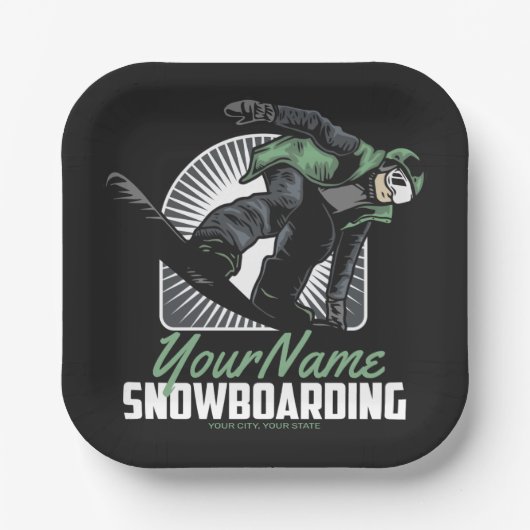 Assiettes En Carton Snowboarding (Recto)