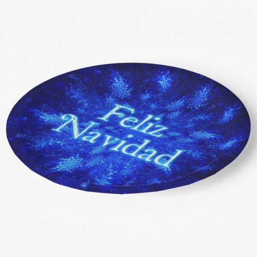 Assiettes En Carton Snowburst - Feliz Navidad (Angle)