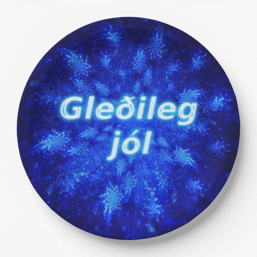 Assiettes En Carton Snowburst - Gleðileg Jól (Devant)