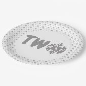 Assiettes En Carton Snowflake 2e anniversaire (Angle)