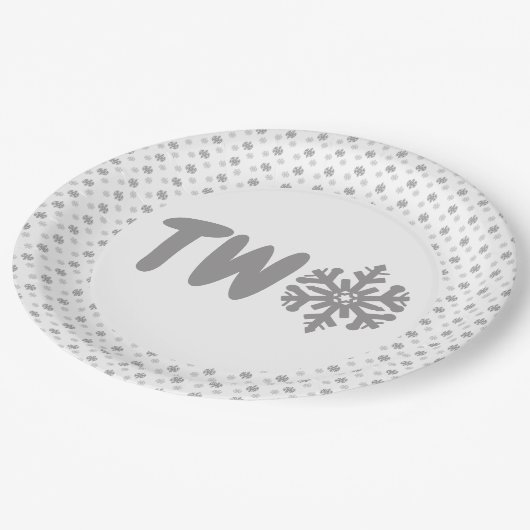 Assiettes En Carton Snowflake 2e anniversaire (Angle)