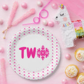 Assiettes En Carton Snowflake 2e plaque papier d'anniversaire (Fête)