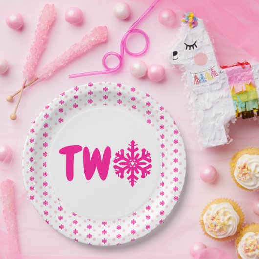 Assiettes En Carton Snowflake 2e plaque papier d'anniversaire (Fête)