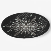 Assiettes En Carton Snowflake élégant bijou look hiver noir gris (Angle)