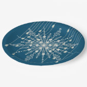Assiettes En Carton Snowflake losange élégant hiver bleu gris (Angle)