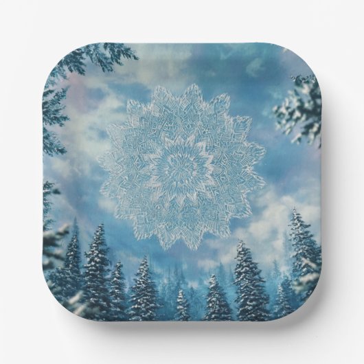 Assiettes En Carton SnowFlakeFrost (Recto)