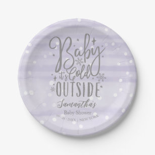 Assiettes En Carton Snowflakes Baby It's Cold Outside Baby shower