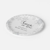 Assiettes En Carton Snowflakes hiver neige en amour Fête des mariées (Angle)
