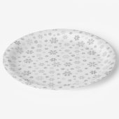 Assiettes En Carton Snowflakes minimaliste en argent (Angle)