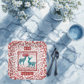 Assiettes En Carton Snowflakes Nordic Joyeux renne de Noël Scandia