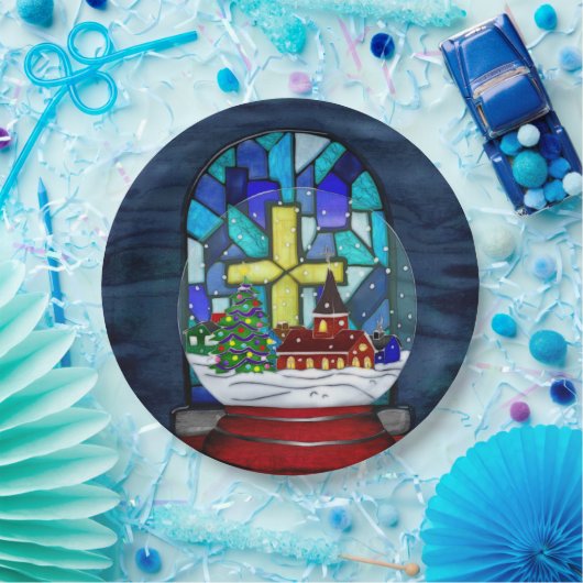Assiettes En Carton Snowglobe Whimsey (Fête)