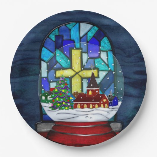 Assiettes En Carton Snowglobe Whimsey (Devant)