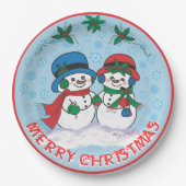Assiettes En Carton Snowman (Devant)